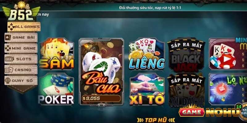 Các sản phẩm tại cổng game B52