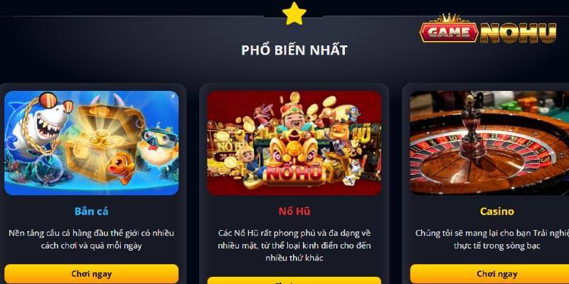 Các dòng game siêu hấp dẫn của nhà cái Nohu