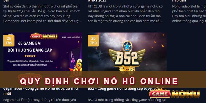 Quy định chơi nổ hũ online